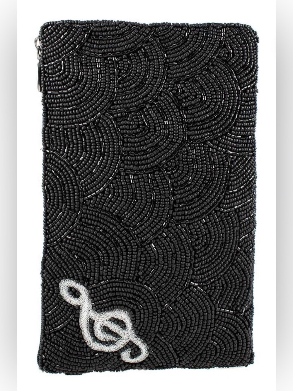 MARY FRANCES Beaded Piano Keyboard Clutch in Black, Ivory & Gold - Picture 3 of 7